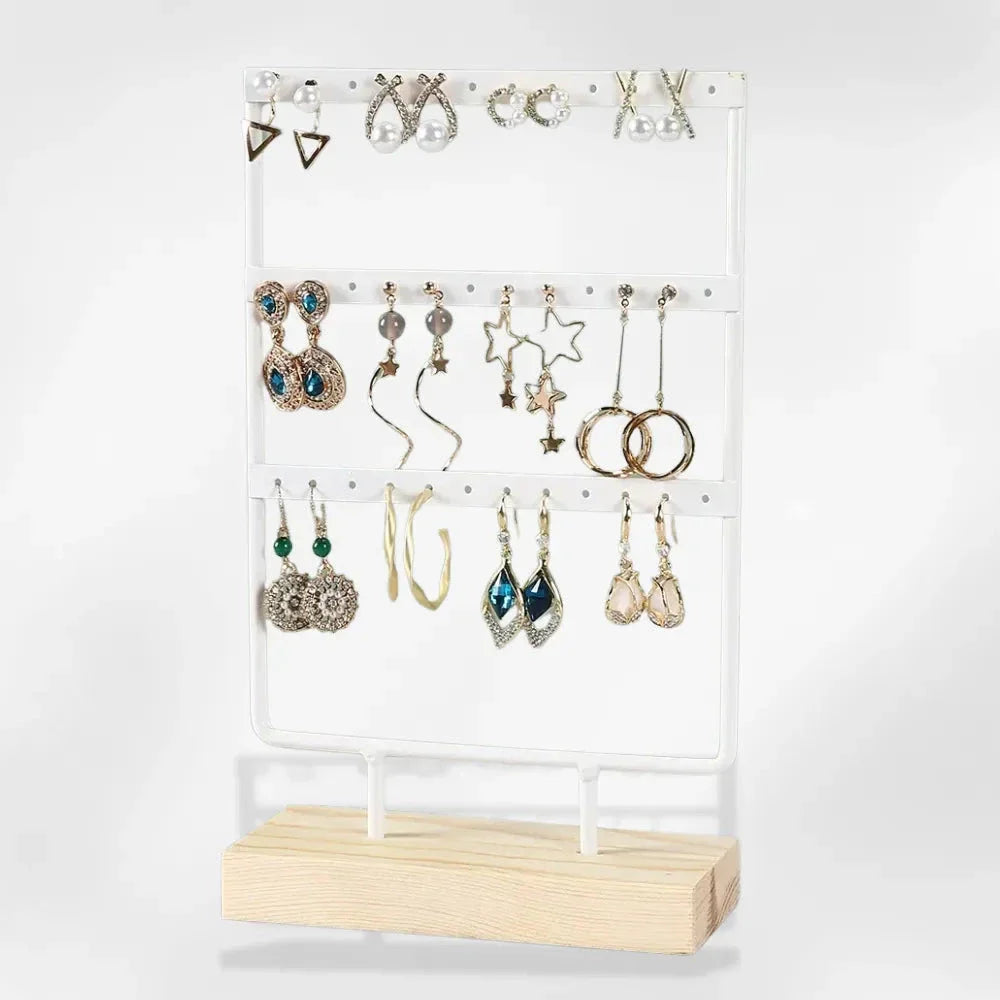 Porte Boucle d'Oreille Bijoux Métal Bois Pro