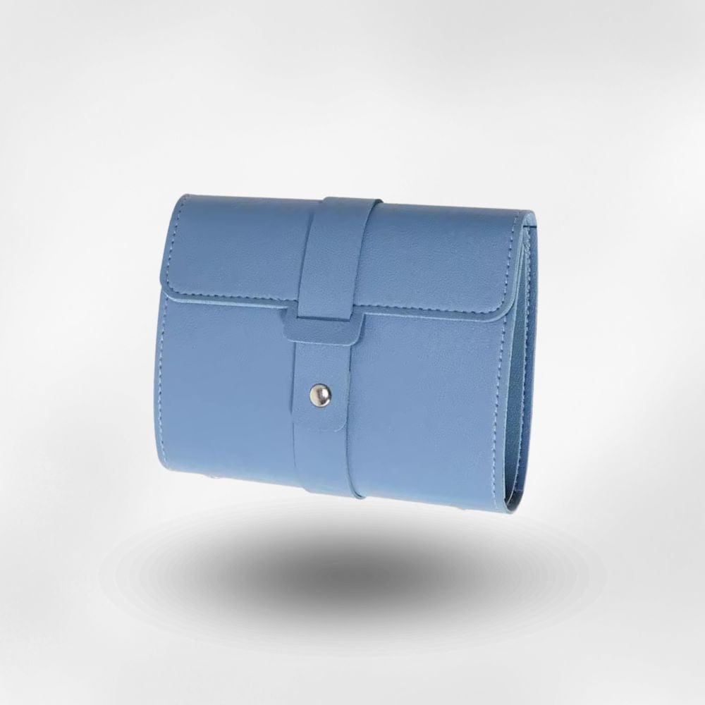 Pochette Boucle d'Oreille Cuir Bleu