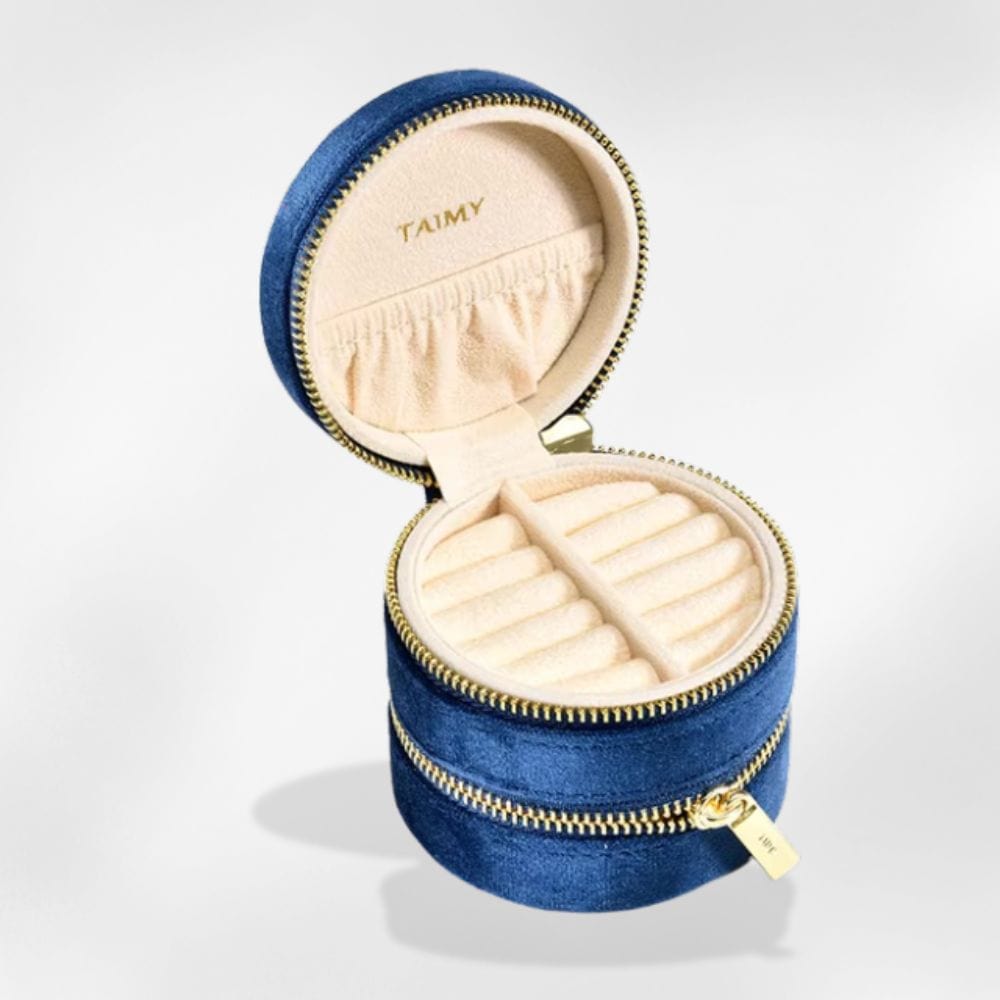 Boîte à Bijoux Velours Voyage Contemporaine Bleu