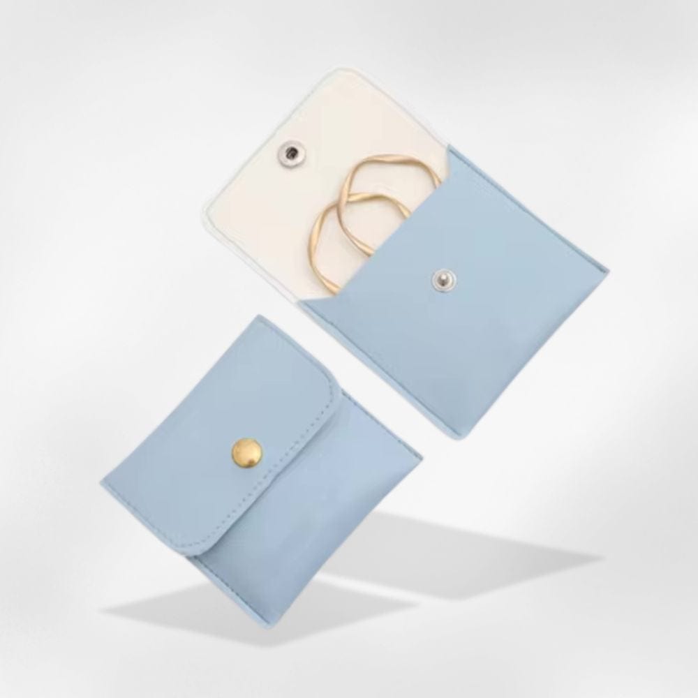Boîte à Bijoux Cuir Poche Bleu