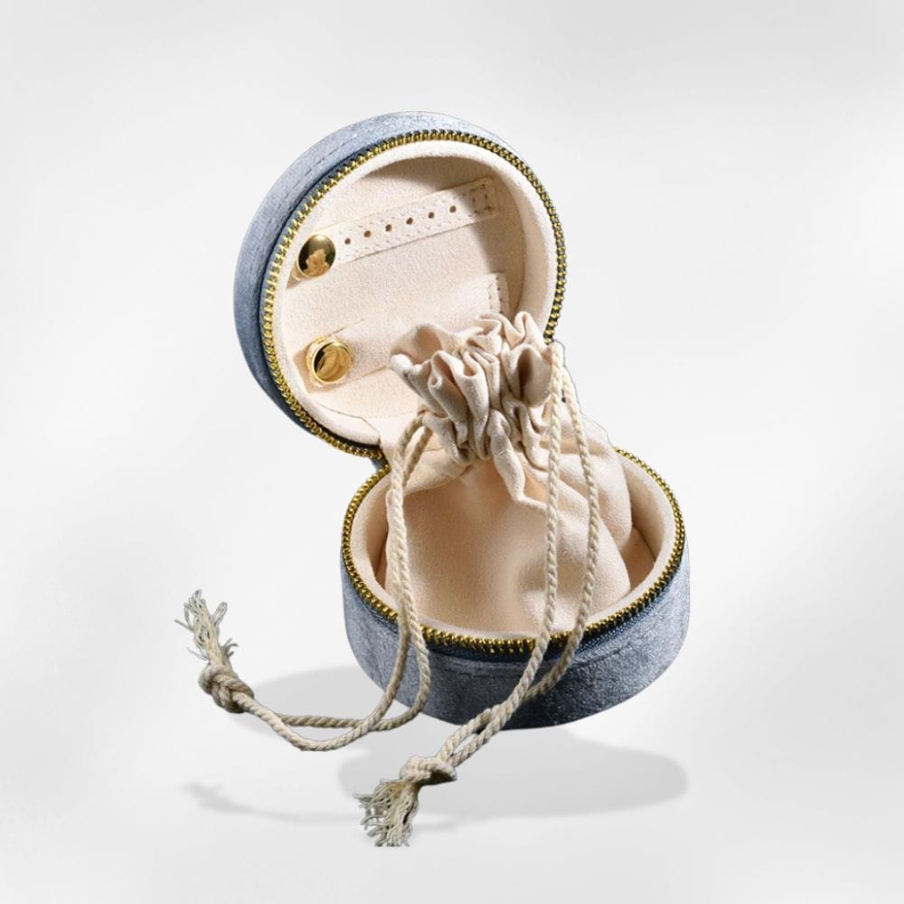 Boîte à Bijoux Velours Originale Bleu Clair