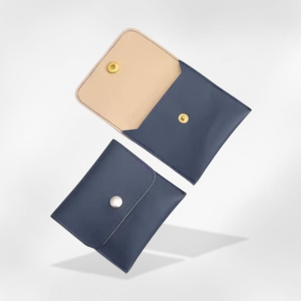 Boîte à Bijoux Cuir Poche Bleu Marine