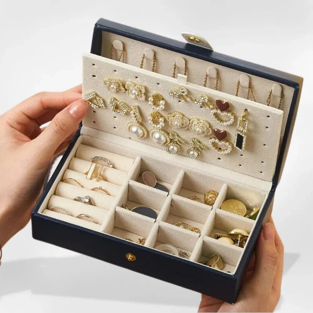 Boîte à Bijoux Cuir Élégante Voyage Vitrine