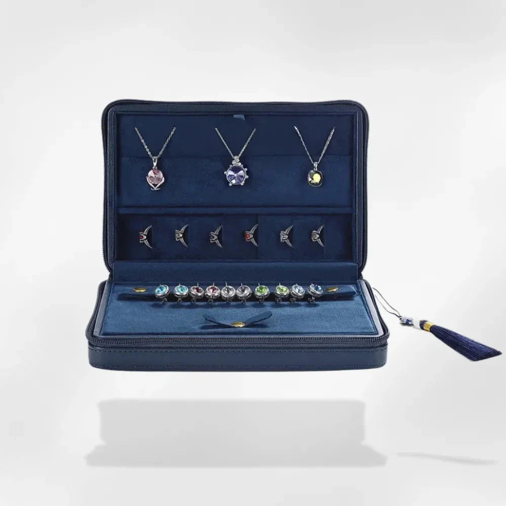 Pochette Bijoux Cuir Voyage Compartimentée