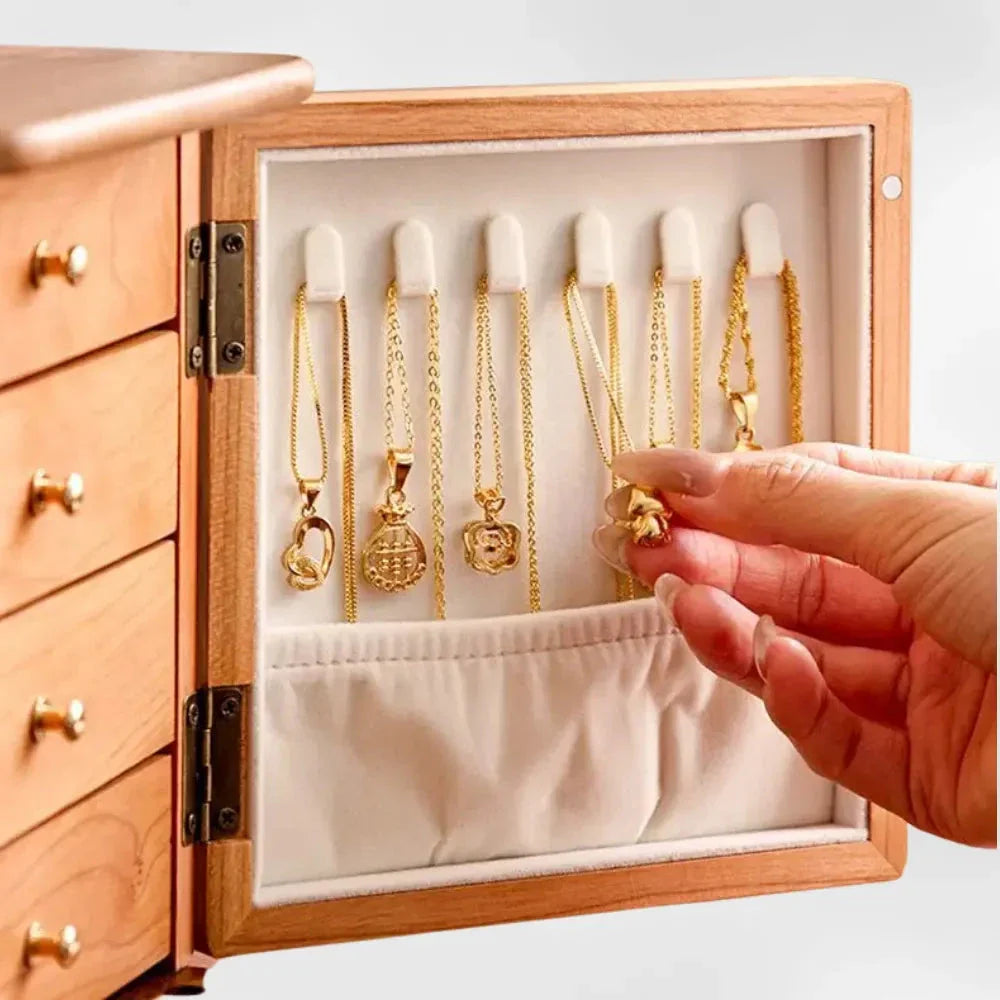 Boîte à Bijoux Bois Luxe 4 Tiroirs Premium