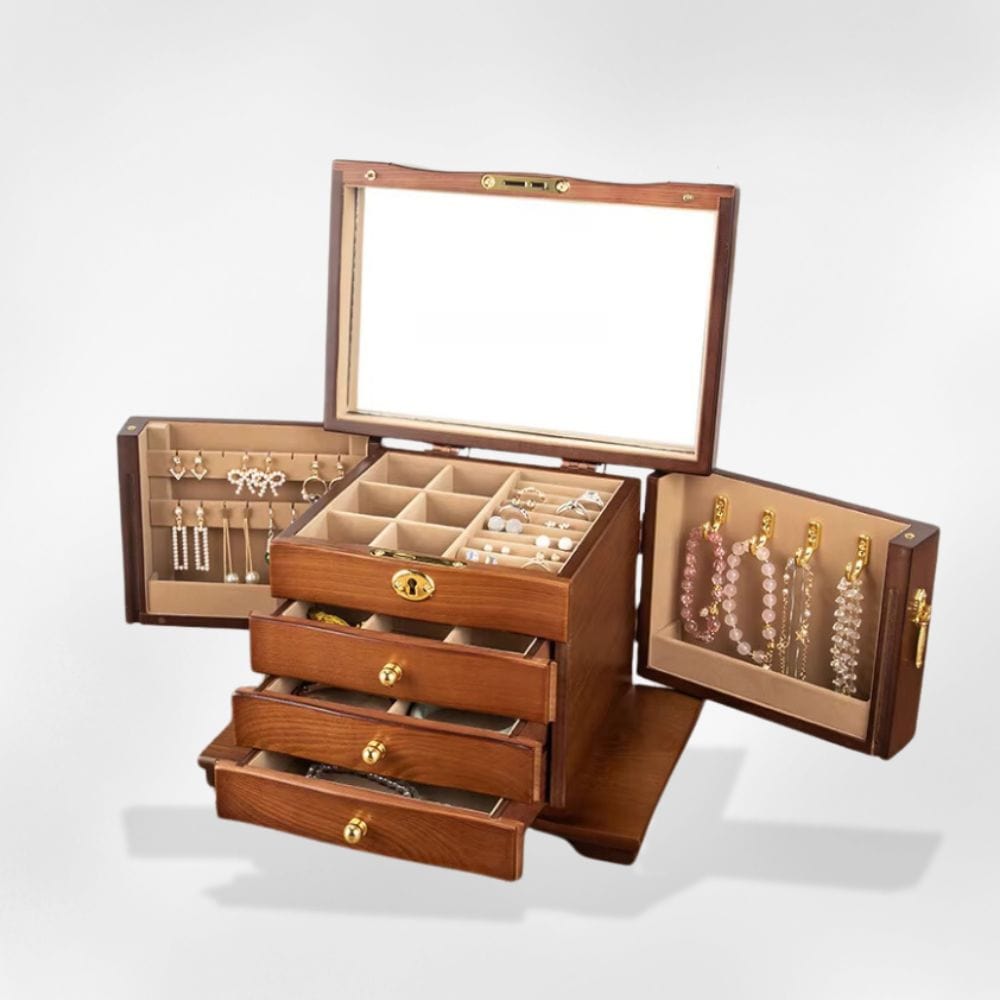 Coffret à Bijoux Bois 3 Tiroirs Organisateur