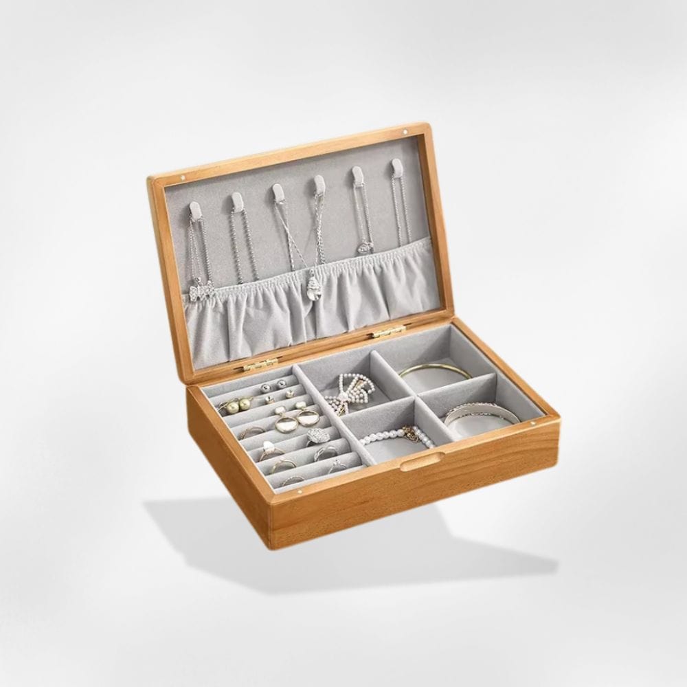 Boîte à Bijoux Bois Compartiments Modulables