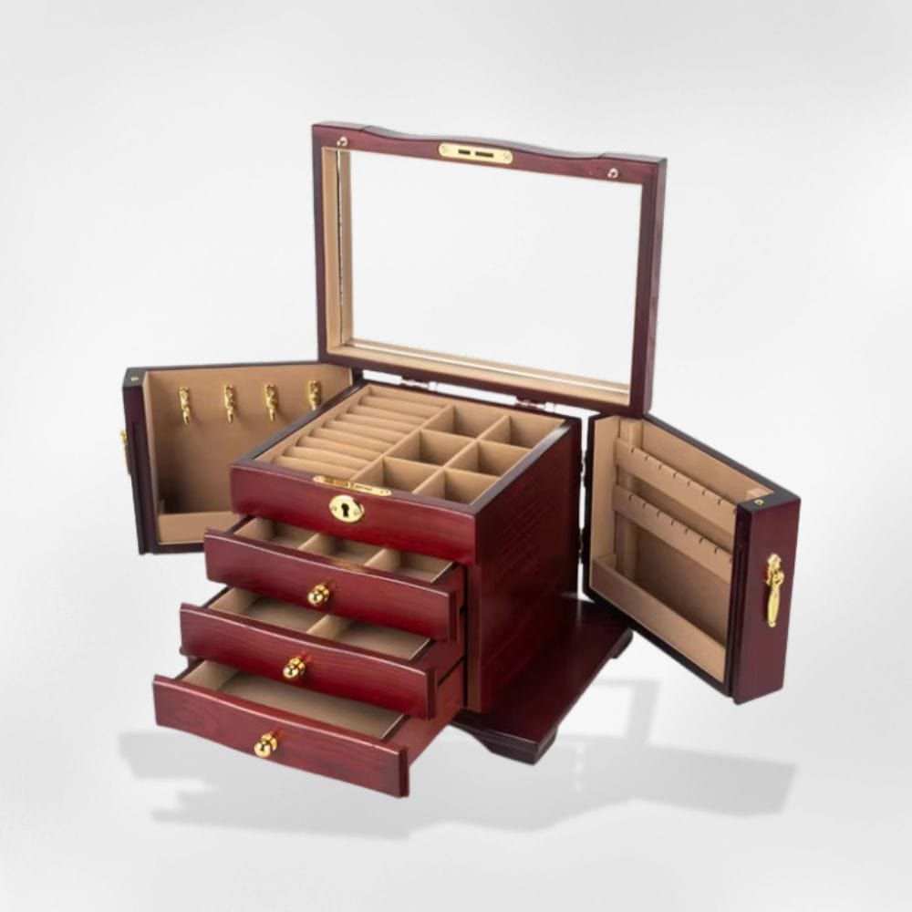 Coffret à Bijoux Bois 3 Tiroirs Organisateur