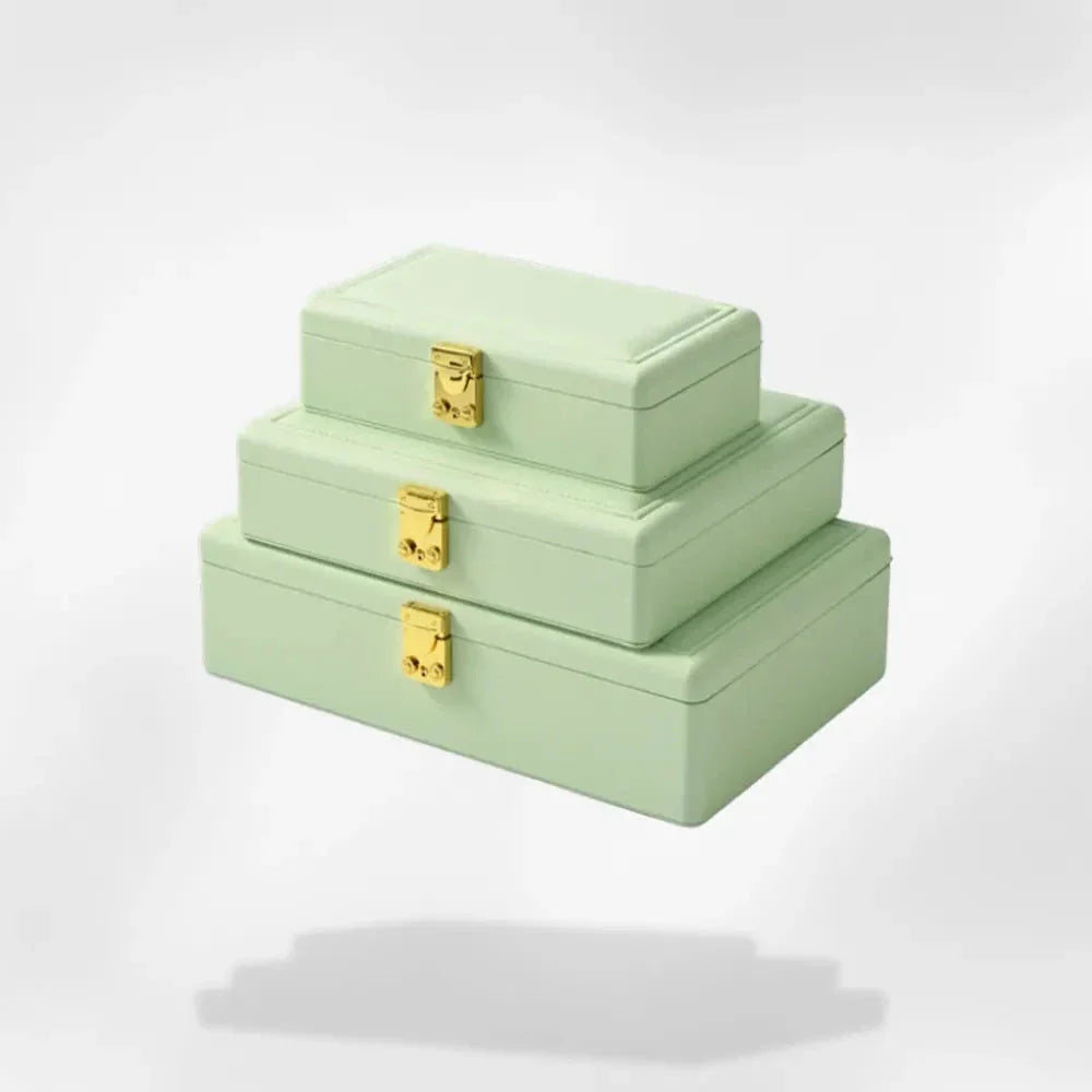 Boîte à Bijoux Cuir Serrure Sécurisée