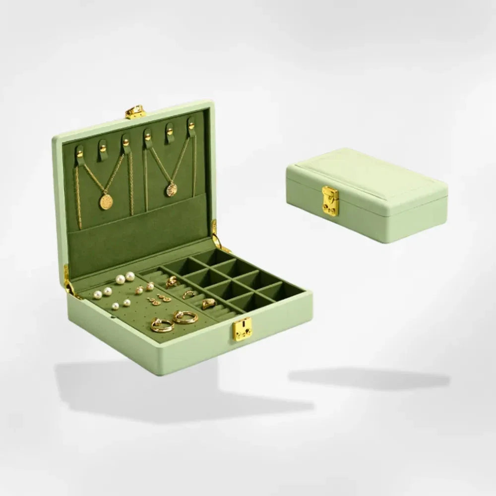 Boîte à Bijoux Cuir Serrure Sécurisée