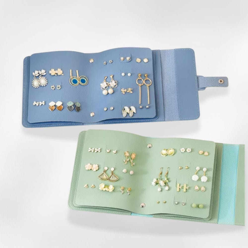 Pochette Boucle d'Oreille Cuir Vue Latérale