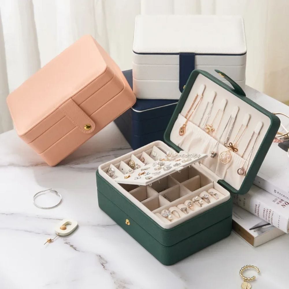 Boîte à Bijoux Cuir Chic Anti-Nœud Rangement