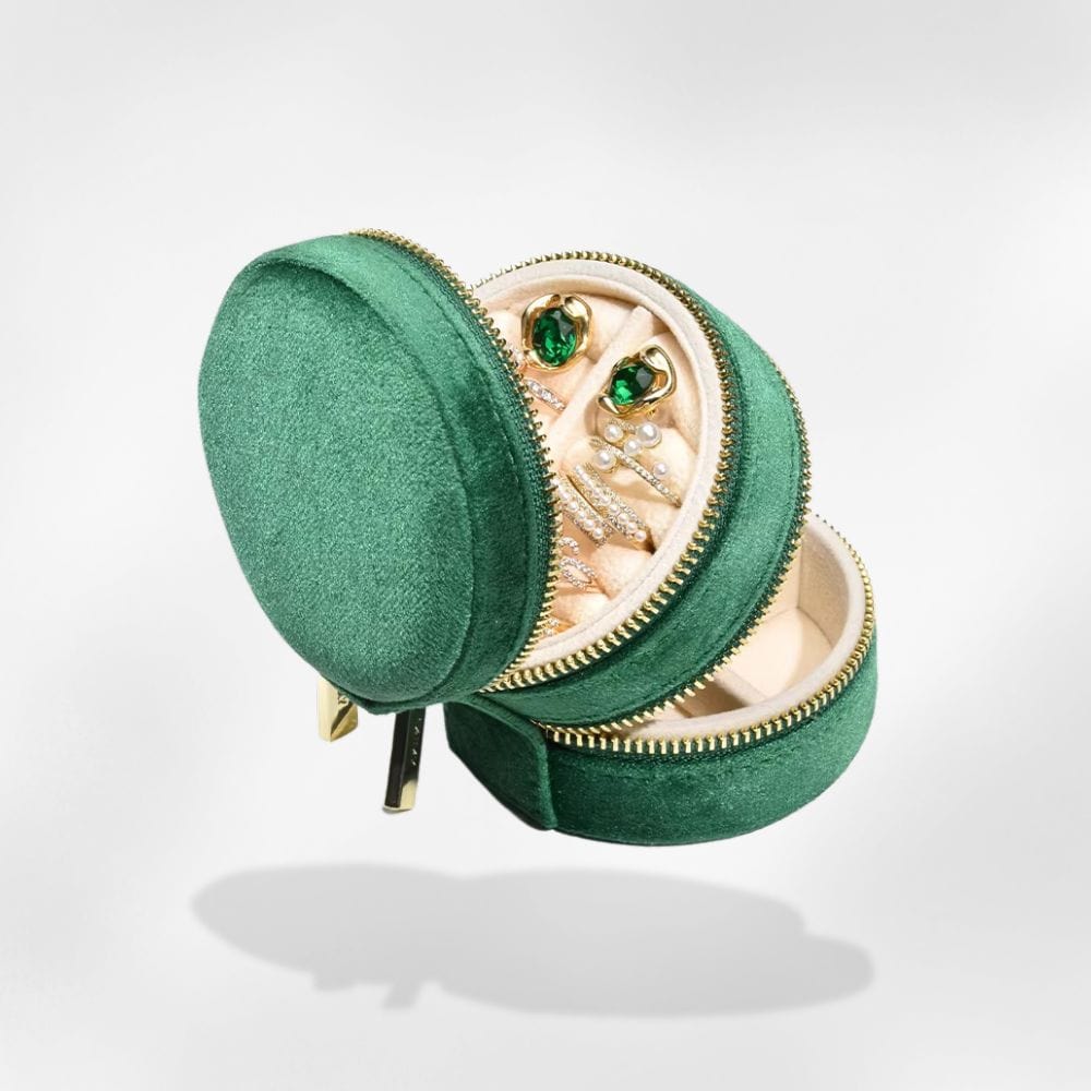 Boîte à Bijoux Velours Voyage Contemporaine Compacte