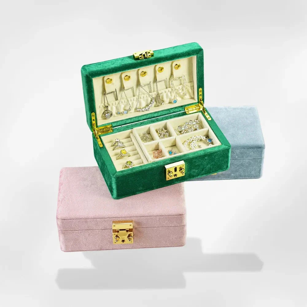 Boîte à Bijoux Velours Côtelé Voyage Multicolore