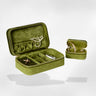 Boîte Bijoux Velours Vert Compacte Voyage Premium