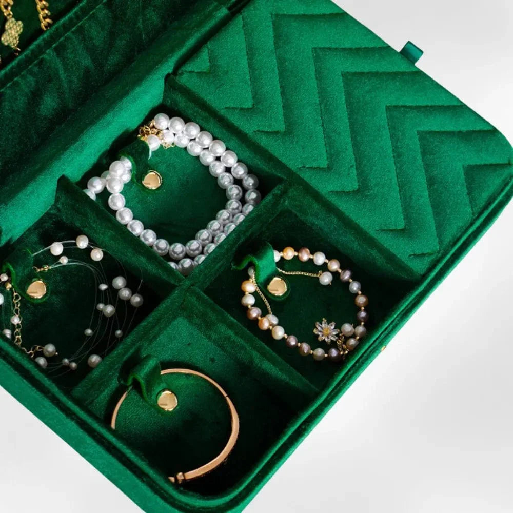 Boîte à Bijoux Velours Rouge Voyage