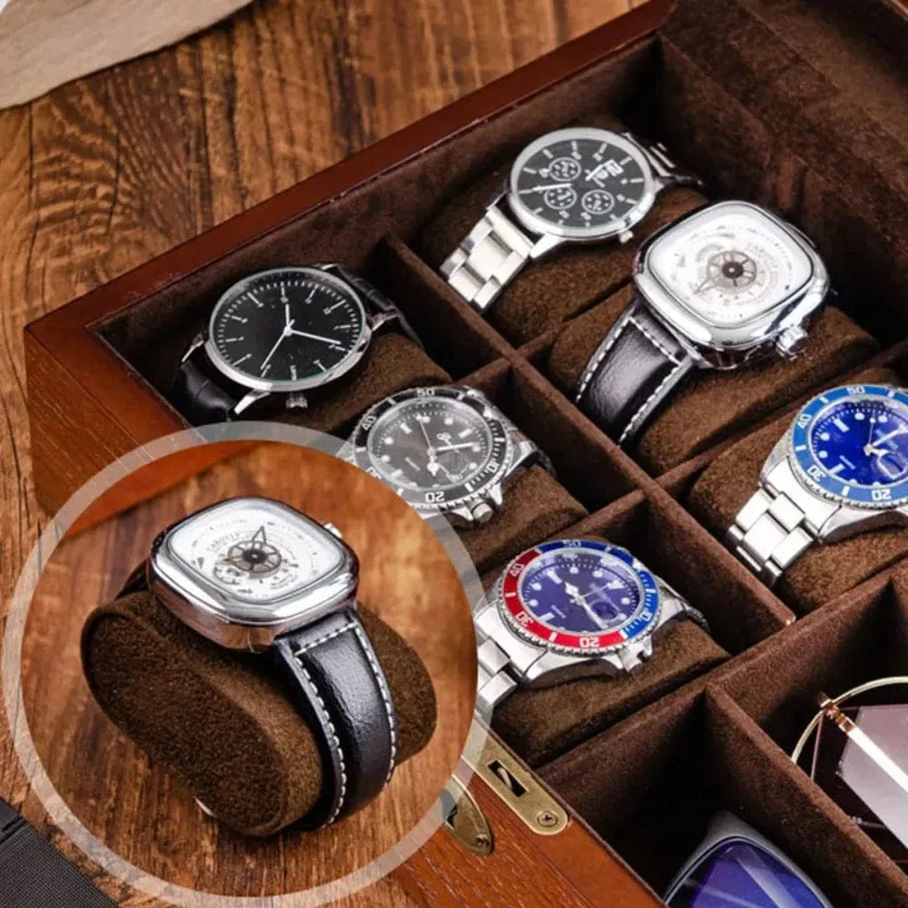 Boîte Montre Bois Luxe 6 Places Vitré