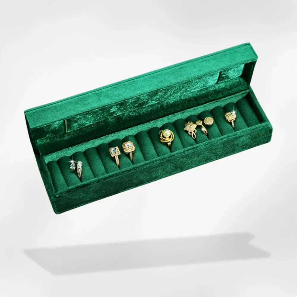 Boîte Rangement Bague Velours 8 Emplacements