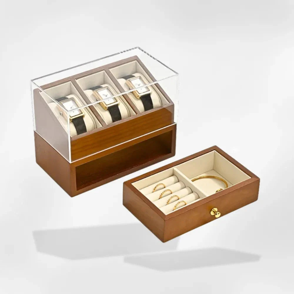 Coffret Bijoux Bois Vitrine Montre Homme