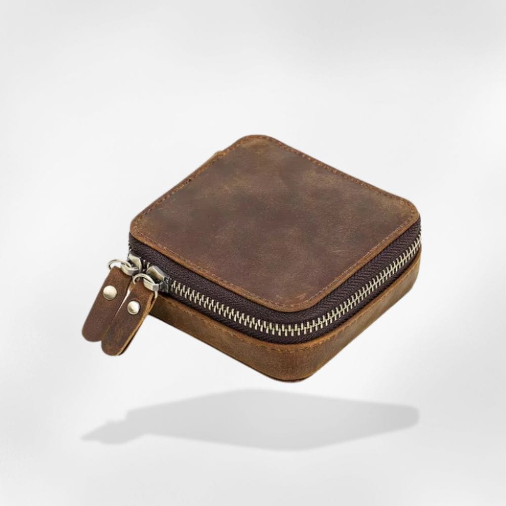 Boîte à Bijoux Cuir Homme Vue Latérale