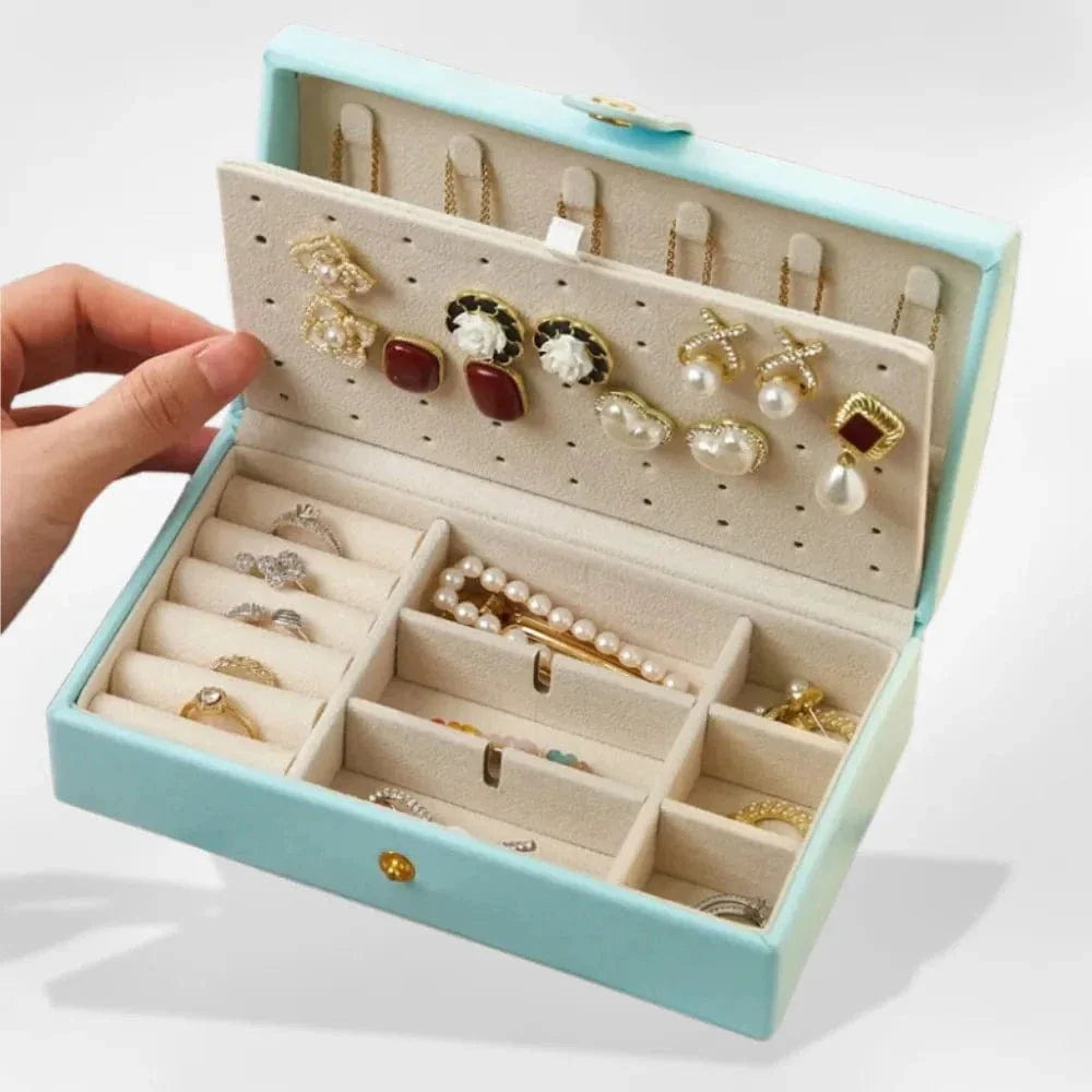 Boîte à Bijoux Cuir Élégante Voyage Vitrine