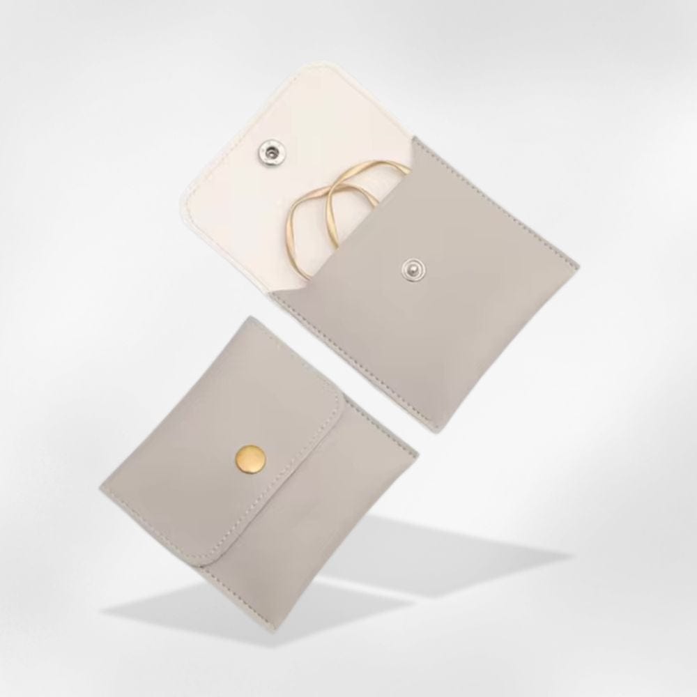 Boîte à Bijoux Cuir Poche Gris