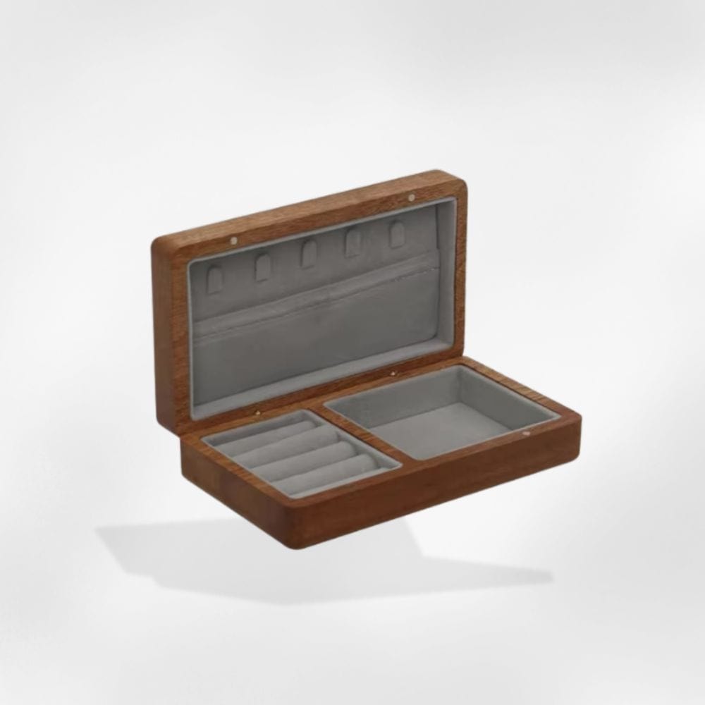 Boîte à Bijoux Bois Acajou Voyage Compact