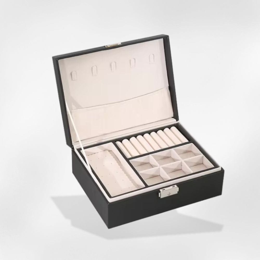 Boîte à Bijoux Cuir Serrure Sécurisée