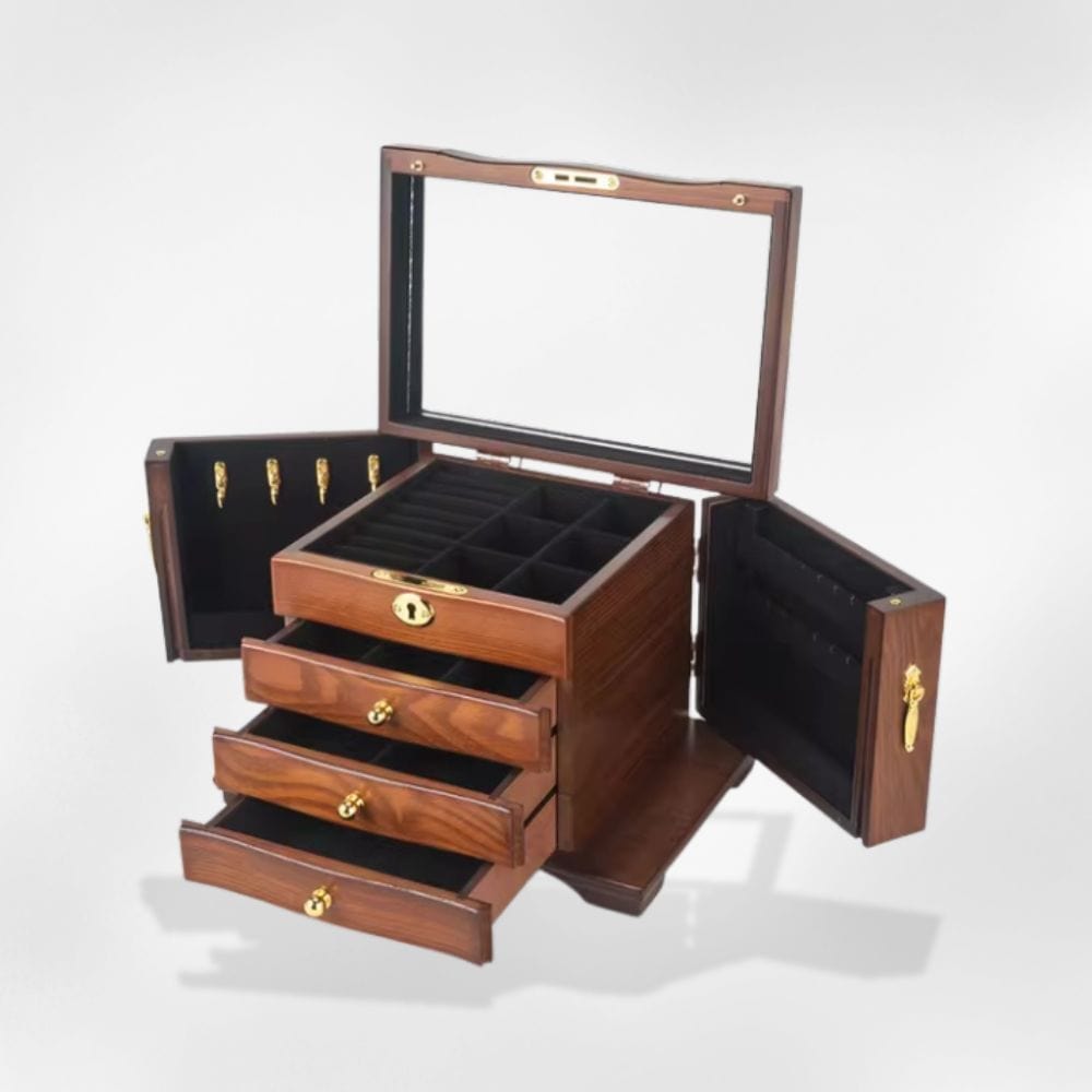 Coffret à Bijoux Bois 3 Tiroirs Organisateur
