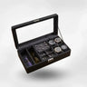 Coffre Fort Montre Cuir Noir 4 Emplacements Lunettes