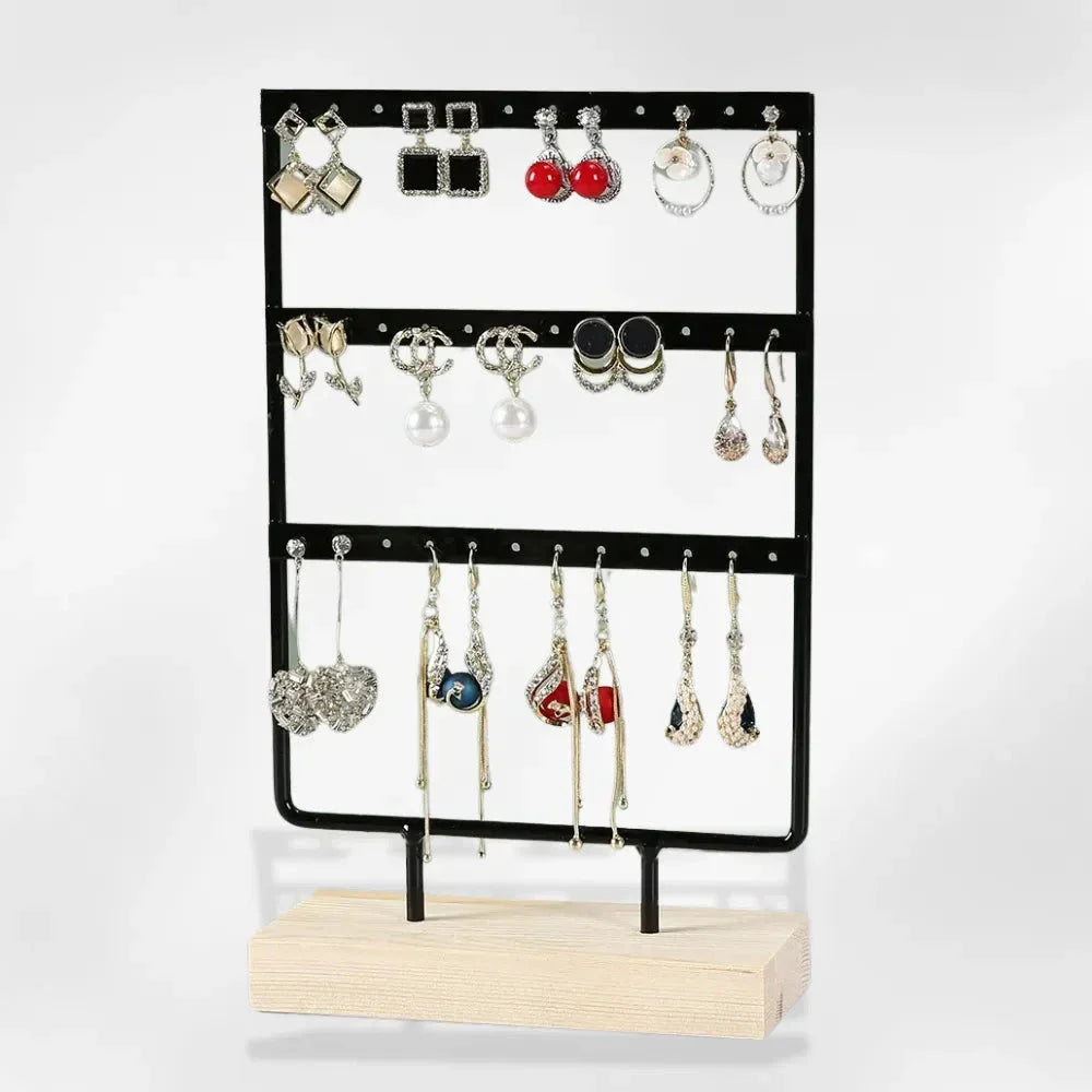 Porte Boucle d'Oreille Bijoux Métal Bois Pro