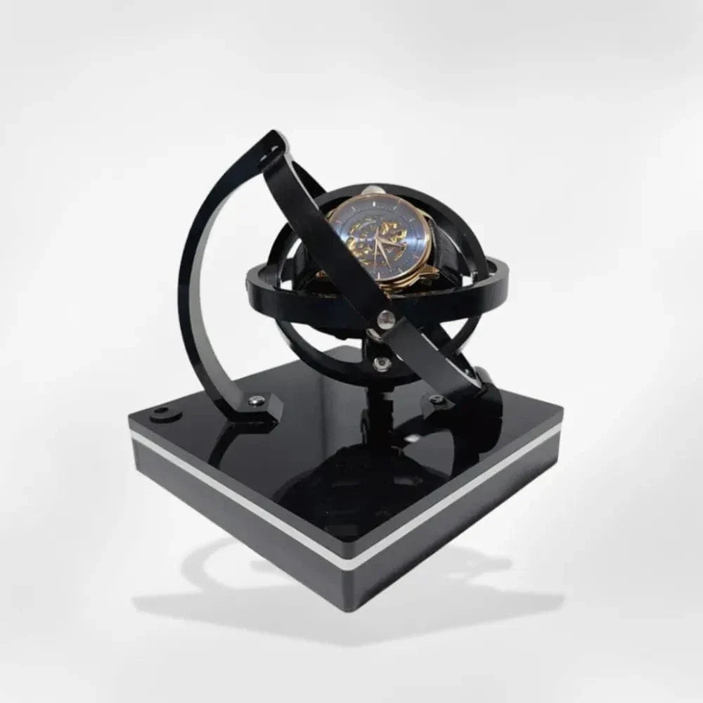 Présentoir Montre Bois Cuir Rotatif 360