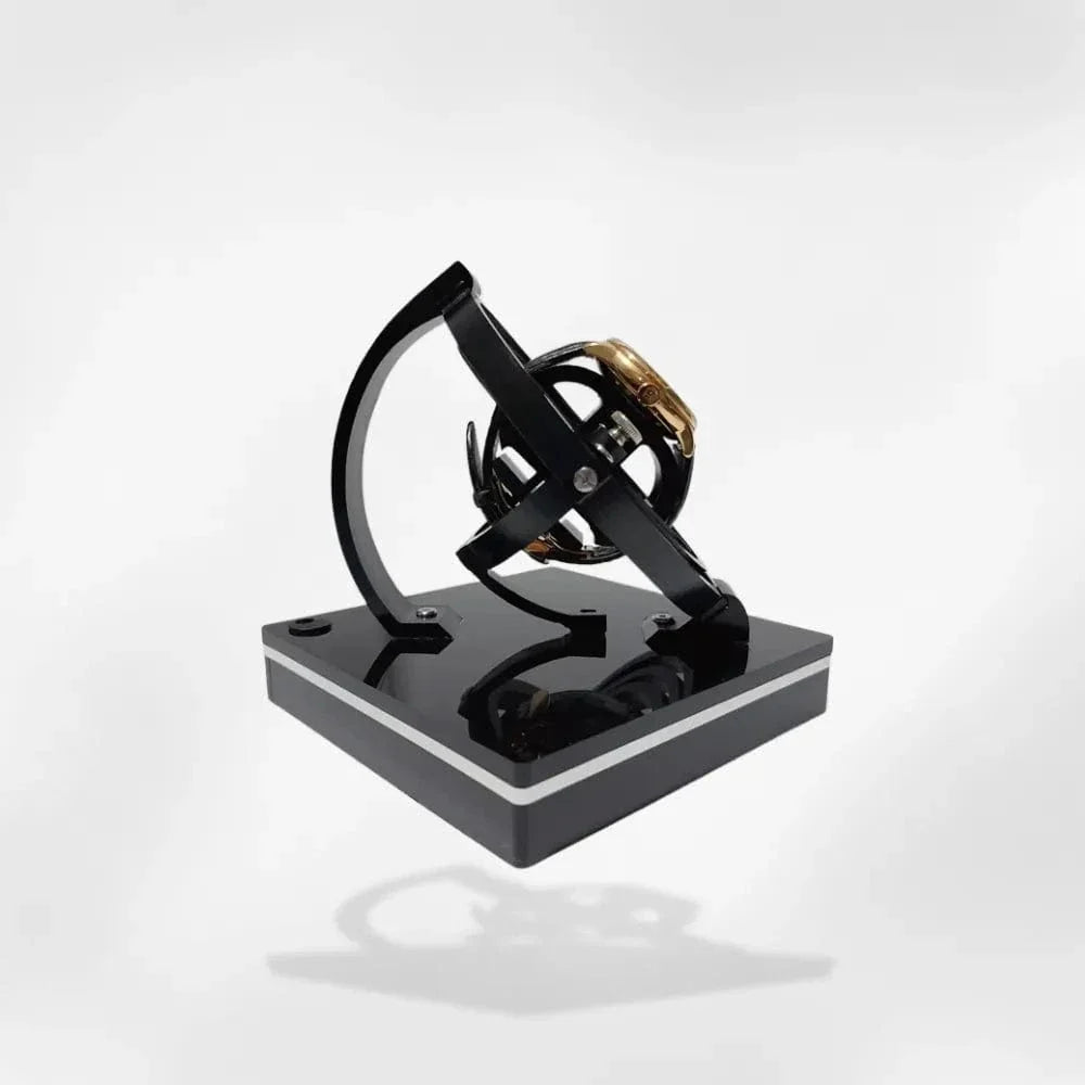 Présentoir Montre Bois Cuir Rotatif 360