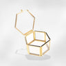 Boîte Bijoux Verre Métal Doré Hexagonal