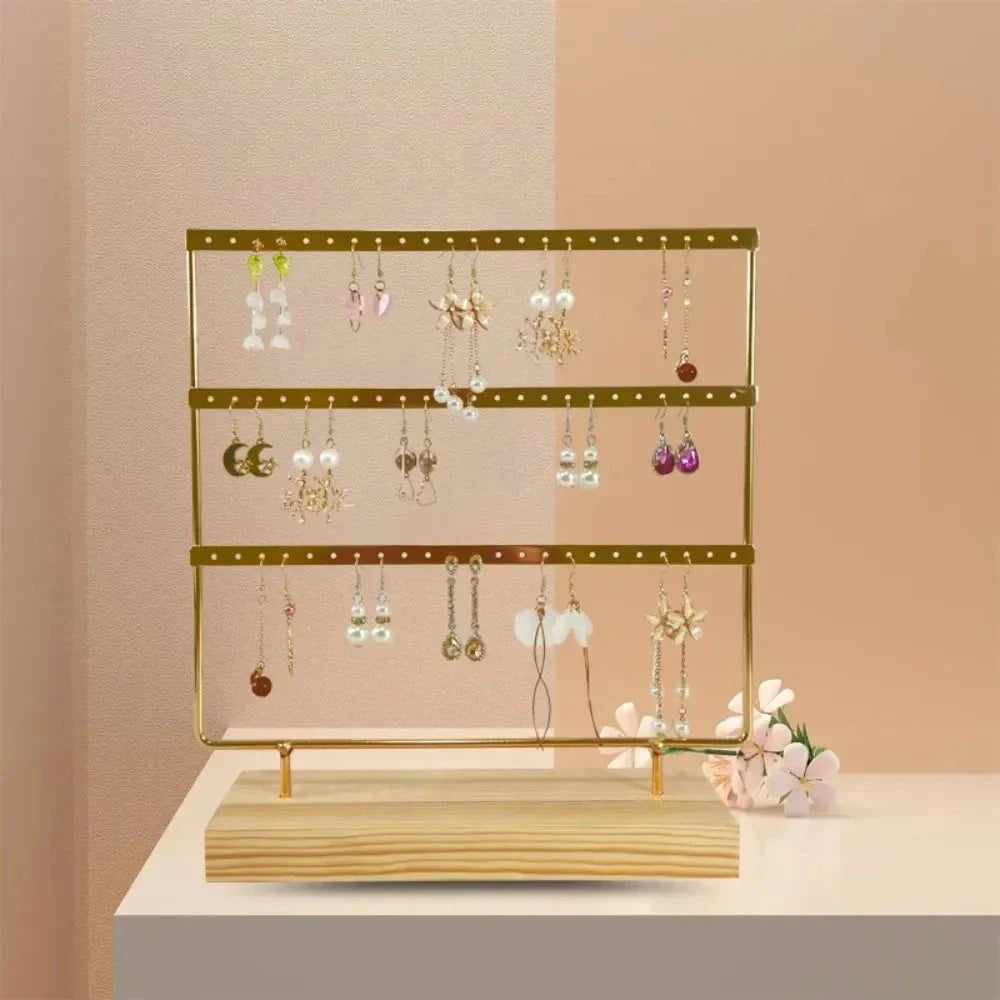 Porte Boucle d'Oreille Bijoux Métal Bois Pro