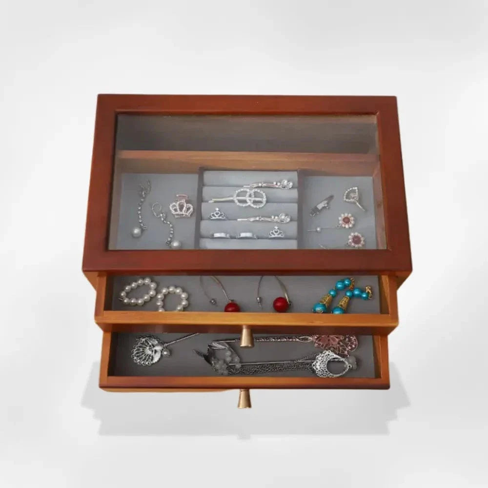 Boîte à Bijoux Bois Femme Rangement Voyage