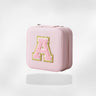 Boîte à Bijoux Cuir Personnalisée Initiales Rose