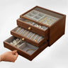 Petit Coffret Bijoux Bois 3 Tiroirs Vitré