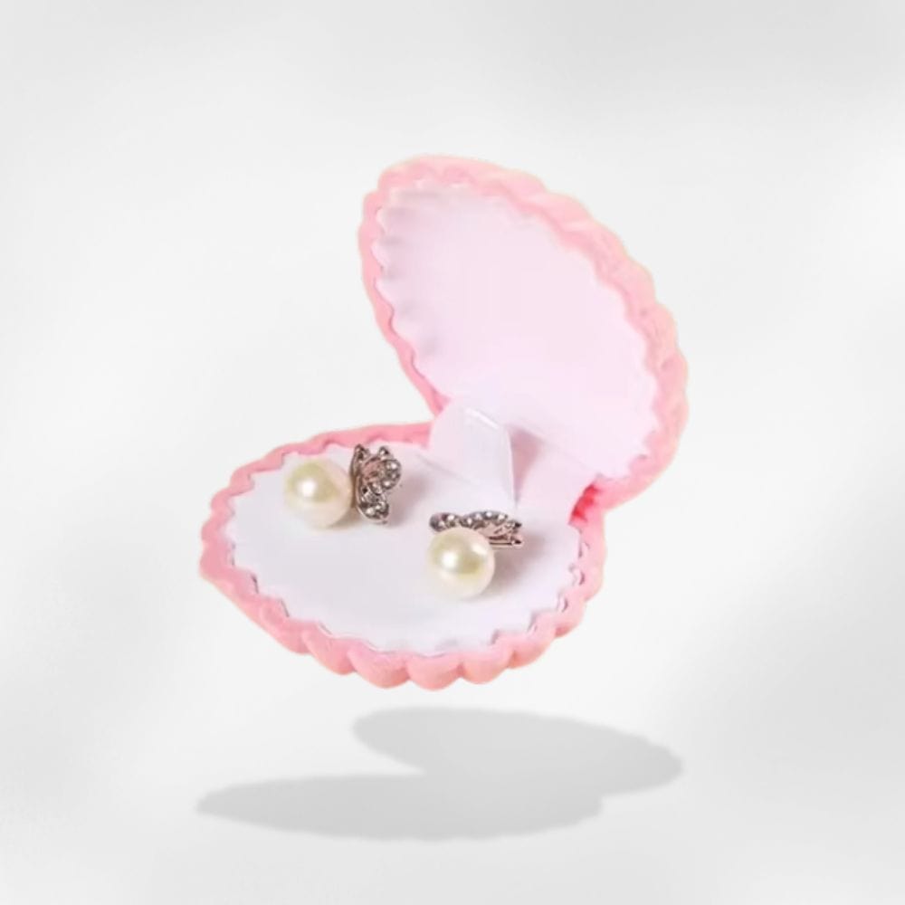 Boîte à Bijoux Velours Coquillage Rose