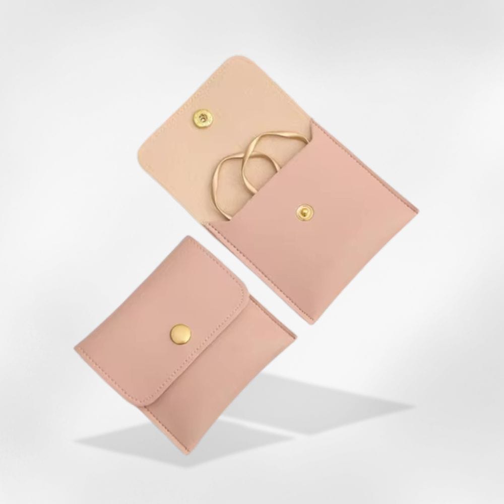 Boîte à Bijoux Cuir Poche Rose