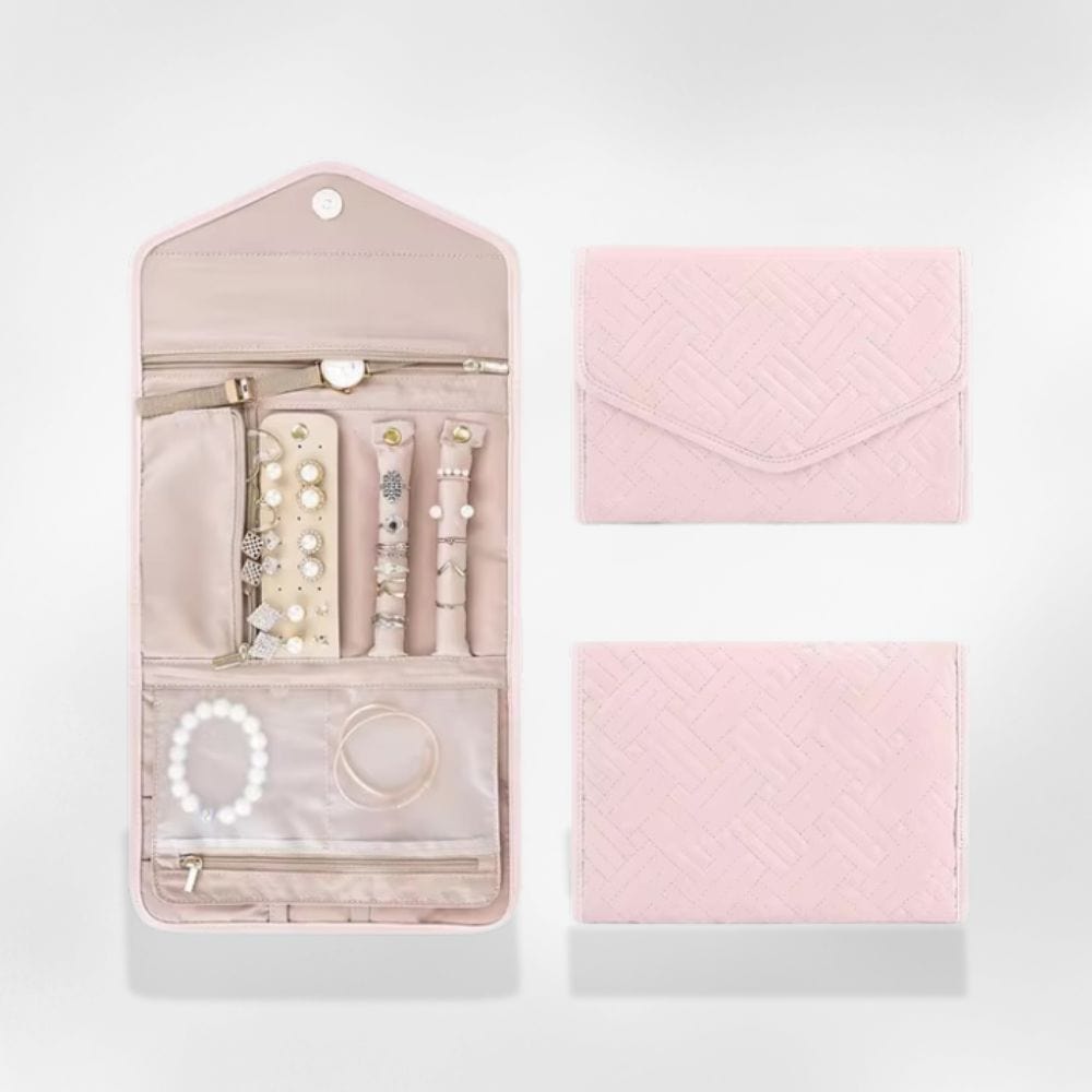 Boîte à Bijoux Velours Organisateur Rose