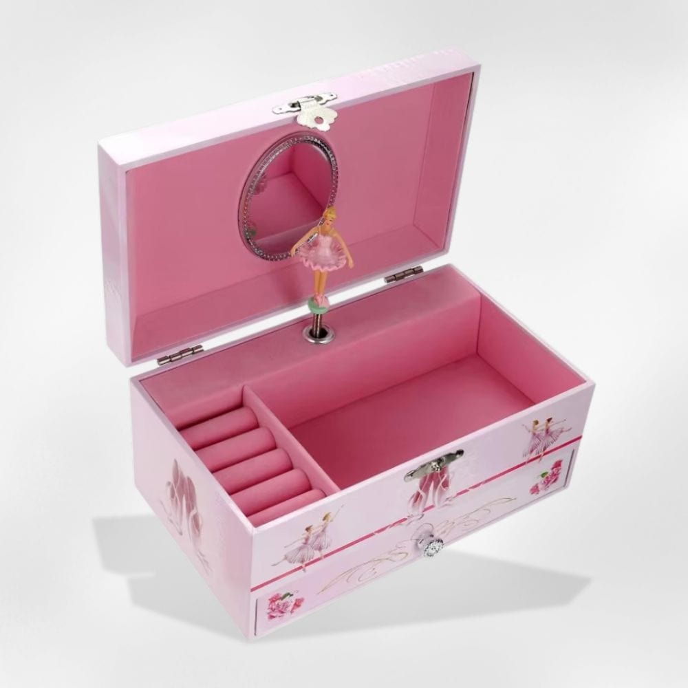 Boîte à Bijoux Bois Princesse Musicale Enfant Rose