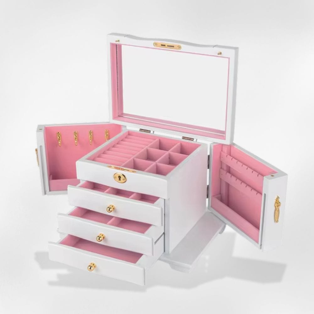 Coffret à Bijoux Bois 3 Tiroirs Organisateur