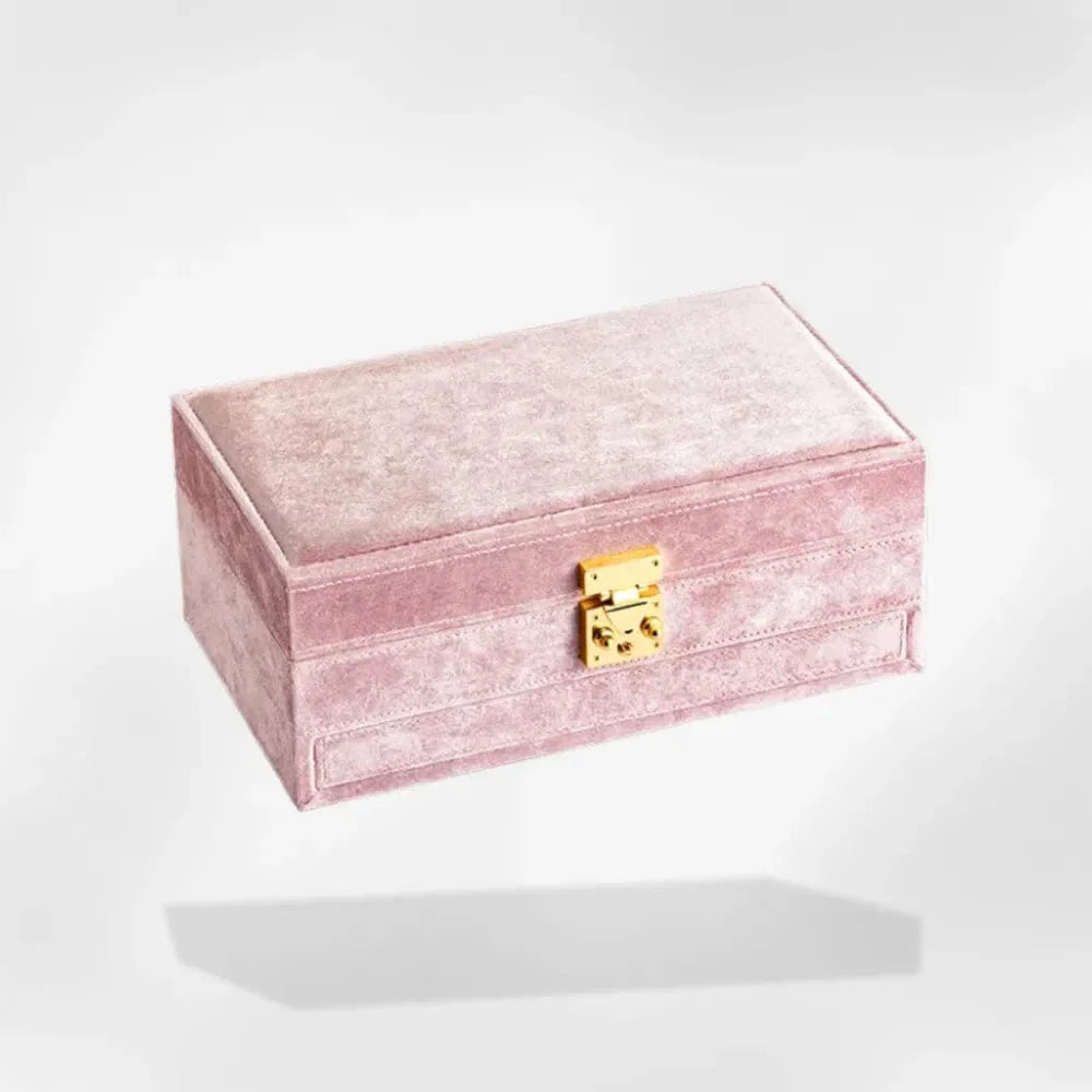 Petite Boîte à Bijoux Velours Miroir Voyage