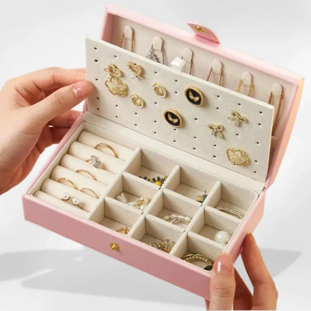 Boîte à Bijoux Cuir Élégante Voyage Vitrine