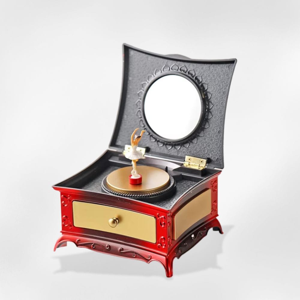 Boîte à Bijoux Bois Musicale Danseuse Rouge