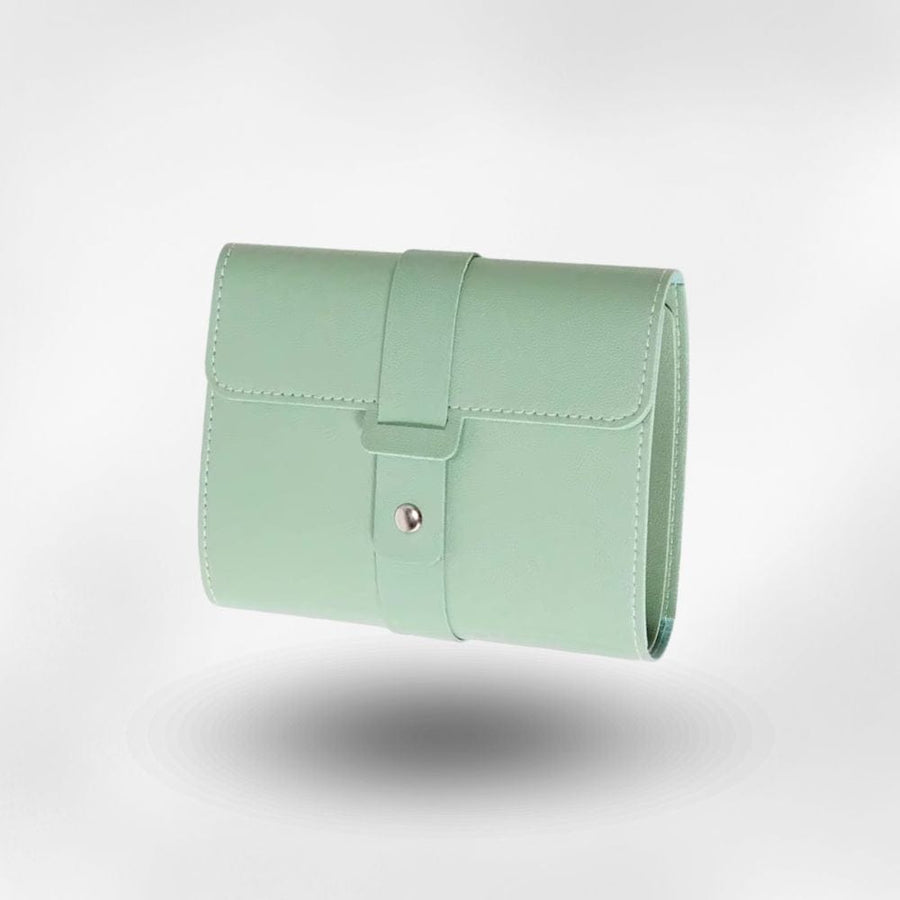 Pochette Boucle d'Oreille Cuir Vert
