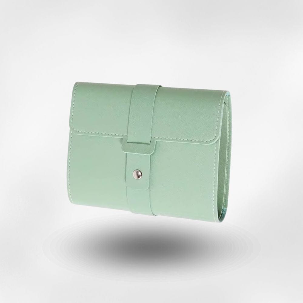Pochette Boucle d'Oreille Cuir Vert