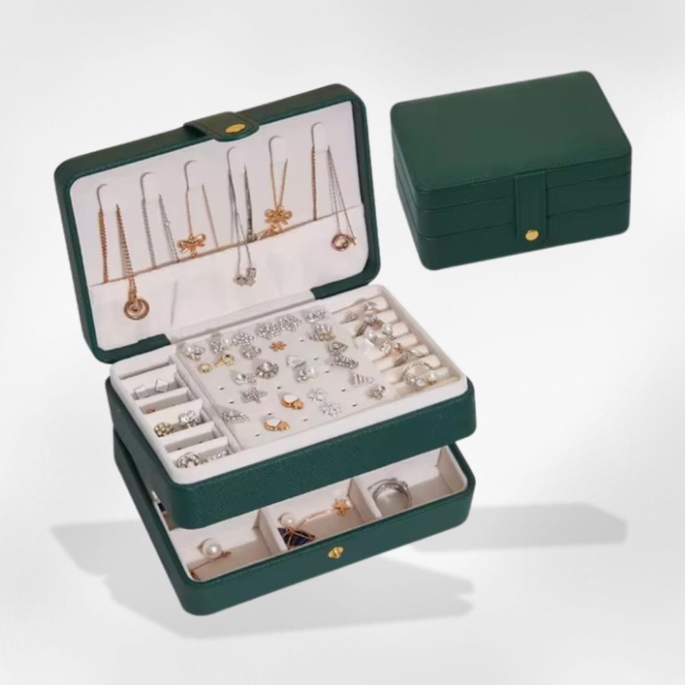 Boîte à Bijoux Cuir Chic Vert