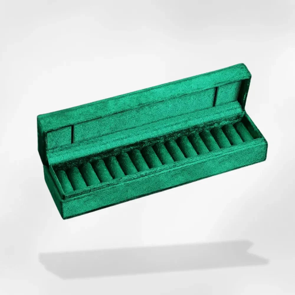 Boîte Rangement Bague Velours 8 Emplacements